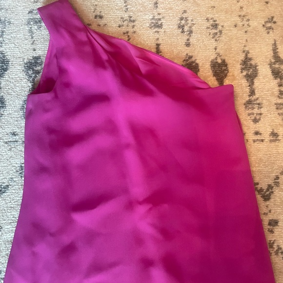 Tory Burch fuchsia silk one-shoulder mini dress, size 2 - Picture 10 of 15
